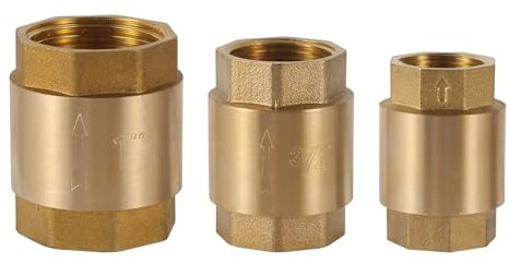 Clapet Anti-Retour en Laiton 1/2 3/4 1 Filetage Femelle Ressort en Ligne Clapet Anti-Retour unidirectionnel Système d'irrigation d'aquarium Anti-Retour(1 inch)