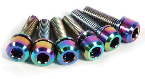 Titan-Vorbauschraube, Fahrrad-Vorbauschraube, Fahrrad-Vorbauschraube mit Unterlegscheiben-Set, 6-teilig, Titanlegierung, M5 X 18 Mm, Schrauben, Schraube für Fahrradvorbau