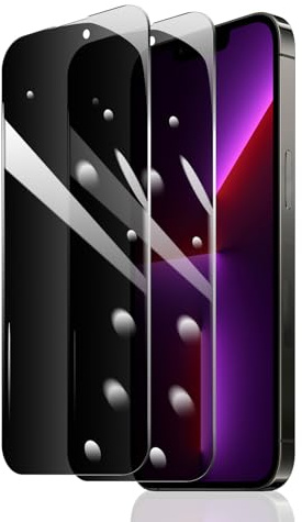 2 Stück Sichtschutz Schutzfolie für iPhone 16e/13/13 Pro/14, Anti-Spy Panzer Schutz Glas, Anti-Spionage Panzerfolie, Display Sichtschutzfolie aus gehärtetem Glas, Privacy Schutzglas, Anti- Kratzer