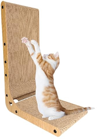 Tablero rascador para gatos - Almohadilla rascadora para gatos en forma de L, Caja rascadora para gatos | Poste vertical para rascar gatos montado en la pared, rascadores de cartón corrugado para gato