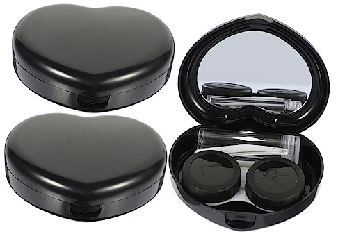 EXHUMKY 3juegos Estuche De Lentillas Portátil con Espejo Kit para Viaje Caja y Ligera para Lentes De Contacto Incluye para Facilitar El Uso