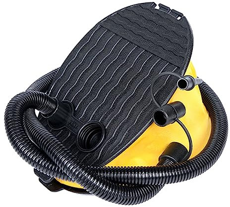 Garneck Balgfußpumpe Aus Robustem Material Fußluftpumpe Für Camping Luftbett Mit 3 Adaptern Schnelles Aufpumpen Und Ablassen