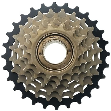 Zeroupshop Roue libre 6/7/8 vitesses 13/14-28T Cassette à visser en acier à haute teneur en carbone Pièce de rechange pour vélos de route (6 vitesses) Noir