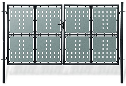Xichuzi Puerta de Valla de jardín, Puertas Metalicas Exterior, Puerta Jardin, Valla De Jardin, Puerta De Jardín, Negra 300x200 cm