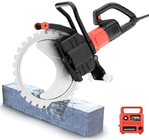 8900W Wet/Dry Concrete Saw with Auto Water Cooling | 3300RPM Brushless Motor | 90° Multi-Angle Cutting | 12/16''/20 Cutting Depth | Cut off Tool for Indoor Renovation & Tile Work,Sawblade:520