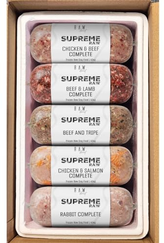 RAW DIRECT Supreme Raw Frozen BARF Dog Food - 454g Rolls - Variety Flavours – Box of 10, 20, 30 Rolls - Premium Natural Barf Diet - High-Protein, Grain-Free & Nutrient-Rich (30, MIX VARIETY)