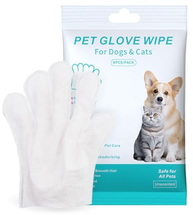 WUSJCOF Gant de Toilettage pour Chien et Chat, Visage, Oreilles, Yeux, Pattes, Gants de Nettoyage pour Animaux, Soin Quotidien et Voyages, Sans Rinçage