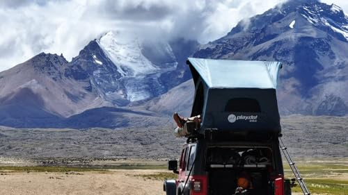 WoidVanLife Dachzelt Air Kronberg für 2 Personen - Autodachzelt für SUV, Van, LKW, Pickup oder als Festival Zelt am Boden sowie zu Wasser (70-230cm One-Touch Aluminum Teleskop Leiter)