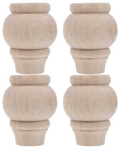 Générique Lot de 4 Pieds de Meuble en Bois Massif Brut 8X10 CM Rehausseur Polyvalent pour Canapé Fauteuil Chaise et Petite Table Accessoires de Remplacement Robustes pour Meubles en