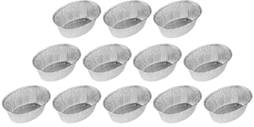 Garneck 125 pièces Lot de Plateaux Ovales Aluminium Jetables Résistants à Haute Température pour et Stockage Bbq Pâtisserie et Apéritifs