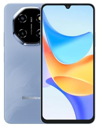 Blackview Shark 6 5G | 6,88 HD+ 120 Hz Display | 24GB RAM + 128GB (espandibile fino a 2TB) | Fotocamere 16MP + 8MP | 5000 mAh | Dual SIM | NFC | GPS | Wi‑Fi | 2 anni di garanzia | Blu Ghiacciaio