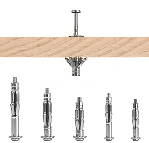37 Sets Hollow Wall Anchors Heavy Duty Drywall Fixings with Screws | Suitable for plasterboard concrete masonry high load anti rotation quick install expanding grip assorted sizes in box