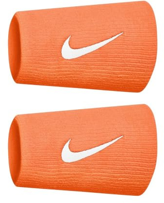 Nike Tennis Premier Doublewide Wristband Tennis Schweißband Sport Handgelenkband, Turf Orange/White, One Size