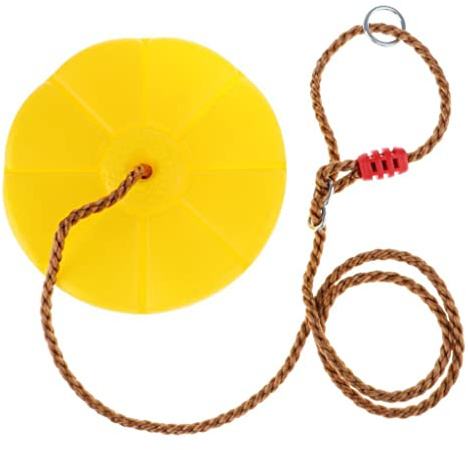 FQRDKT Kinder Schaukel Klettern Seil mit Plattformen, Disc Schaukel, Outdoor Indoor Schaukeln Und Schaukel Set Zubehör, Gelb