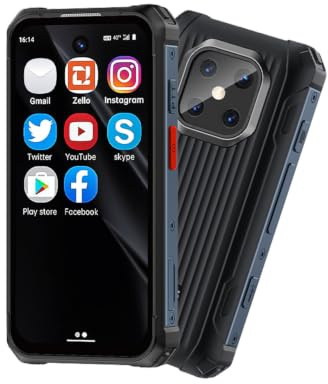 Longben 3.88 Mini Rugged 4G Unlocked Smartphone, Android 12, 6GB+128GB, 3000mAh, Dual‑SIM Slot, IP68K Waterproof, Ultra‑Fast 5G&2.4G WiFi, OTG GPS Facial Recognition Google Play-Black