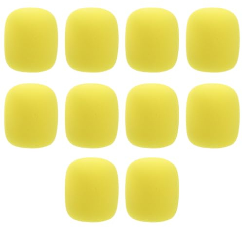 ADOCARN 10 St Gula Mikrofonöverdrag i Tjock för Handmikrofoner Vindskydd med Ljuddämpande Filter för Karaoke Podcast Inspelning och Scenbruk Minskar Andningsljud Lätt och Bekväm Design