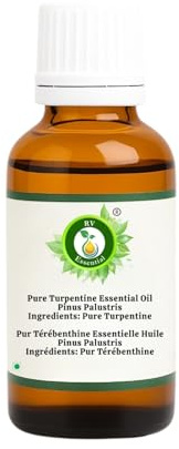 R V Essential Pure Turpentine Essential Oil 100ml (3.38oz)- Pinus Palustris (100% Pure and Natural Steam Distilled)