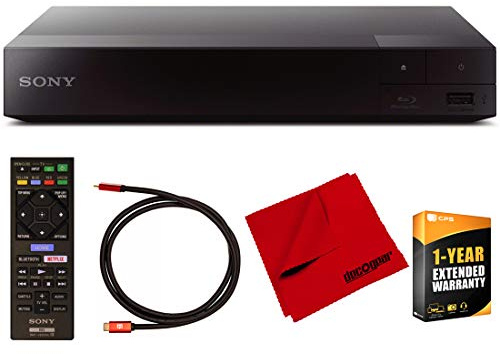 Sony BDP-S6700 4K Upscaling 3D Streaming Blu-ray Disc Player with Dolby TrueHD and DTS Master Audio Bundle with Deco Gear 6 ft High Speed HDMI 2.0 Cable and Microfiber TV Screen Cloth