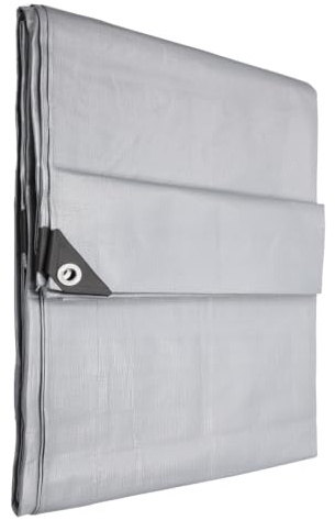 KOTARBAU® Telo Impermeabile Esterno 5 x 6 m, Argento, 160 g/m² | Polietilene, Telo Sotto Piscina Fuori Terra, Telo Impermeabile, Telone Impermeabile per Esterno