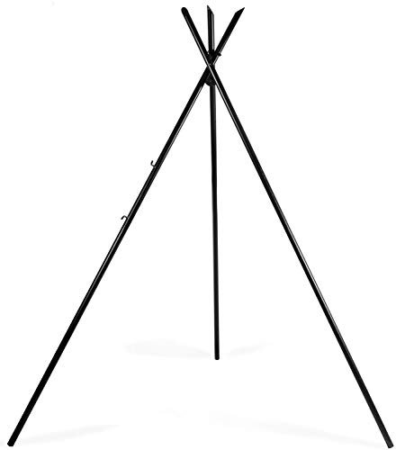 Premium Dreibein Gestell Tipi H 220 cm aus Naturstahl Grill Tripod Grillständer Schwenkgrill CookKing