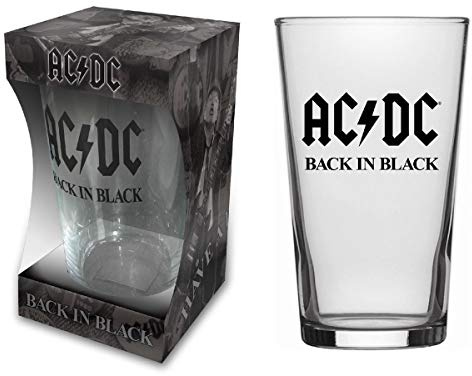 ACDC Back in Black Pint Beer Glass (rz)