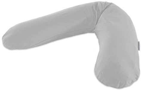 Coussin d'allaitement Theraline d'origine avec housse de garnissage en épeautre gris bambou