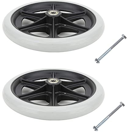 CRLGB9 Rollstuhl Ersatzrad 150 170 200mm Bollerwagen Sackkarre Rolator Ersatzrollen Lenkrollen Hartbodenrollen 2 Stück Für Rollatoren Schubkarrenrad Rad Vollgummireifen (Gray, Size: 8inch(20cm))