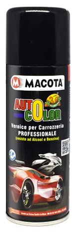 MACOTA AUTOCOLOR 3G Smalto nitro-acrilico professionale da carrozzeria per ritocco, 200 ml (97030 - Satinschwarz Metallizzato)