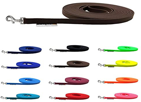 Schleppleine Biothane Hundeleine kleine Hunde 9mm 3m / 5m / 10m / 15m Hundeleine Biothane (5m MIT Handschlaufe, Braun)