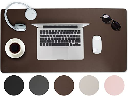 Sidorenko sous Main Bureau 80x40 cm en Cuir PU Marron - Tapis de Souris XXL Imperméable - Tapis de Bureau Grand Format - Desk Mat Antidérapant - Mouse Pad Enfant Bords Cousus