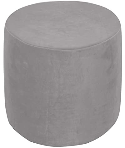 XGANGM Rund Ottomane Hockerbezug Husse Stretch Samt Ottomane Schonbezug Kleine Rund 25X28CM Ottoman Cover Hocker Schonbezug Hussen für Fußhocker Abdeckung Protector,Light Grey