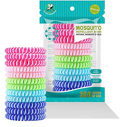 Waterproof Mosquito Repellent Bracelets 12 Pack, Deet-Free Eva Bands Mosquito Repellent Wrist Bands with Citronella Oil for Adults and Kids, 350 Hour Protection Bug Repellent Bracelets (Eva Bands)