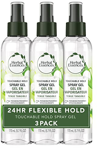 Herbal Essences Hair Spray Gel for Curly Hair, Styling Gel for Women, Touchable Hold, 5.7 Fl Oz (Pack of 3)