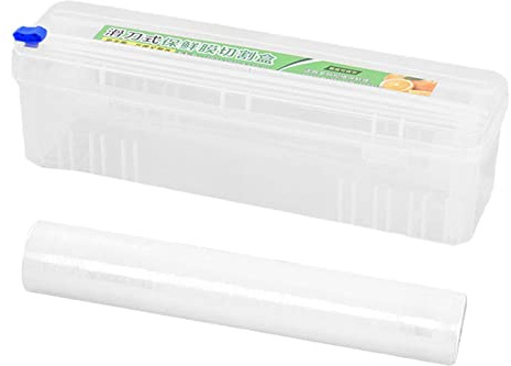 WEITING Dispenser per pellicola salvafreschezza, dispenser di pellicola trasparente con dispositivo di taglio, taglierina 2 in 1, organizzatore per pellicola di alluminio, pellicola trasparente