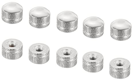 PATIKIL M4 50Pack Kappe Mutter Hutmutter Schraube Knopf Kappe Einsatz Bolzen Abdeckung Innengewinde Gerändelte Hardware Steckverbinder Lichttechnik Silberton
