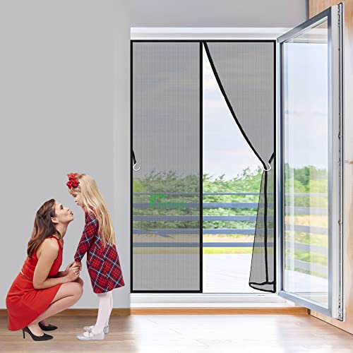 Magnetic Fly Screen Door 120x200 cm Moskitonetz Tür Automatisches Schließen, Fliegengittertüren, Fliegengitter Balkontür Ohne Bohren, 2023-Version, Anthrazit