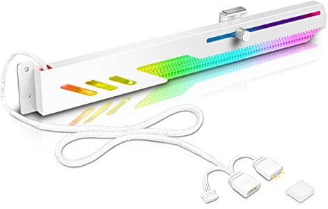 Grafikkort GPU-stödfäste, 5V 3Pin ARGB Dual Interface & Small 4Pin Interface RGB-videokorthållare, 2 PCIE-kortplatser Enkel Installation GPU-fäste för 99% Fall
