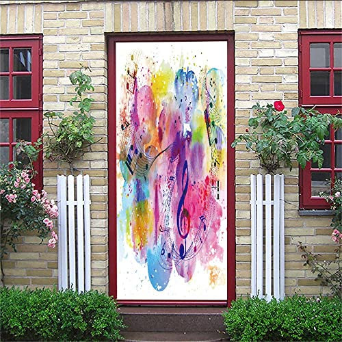 Türtapete Selbstklebend 3D Graffiti-Hinweis 80 X 200 Cm Das Paket Enthält Zwei Teile - Türposter Fototapete Für Tür Wohnzimmer Küche Badezimmer Türaufkleber Türfolie Uv-Beständig Montagefertig Haus D