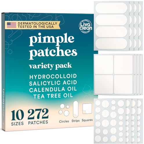 272 CT Large Pimple Patches for Face - Variety Pack Zit Patches w/ Salicylic Acid, Tea Tree, Calendula Oil - Pimple Patches Large Acne Patches for Face and Body - Dark Spot Patches