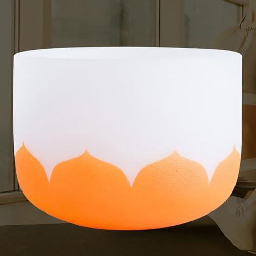 TT-YEL Cuenco Tibetano De Cristal De Cuarzo Esmerilado, Cuenco Tibetano De Chakra De Yoga Para Baño De Meditación, Incluye Batidor Y Almohadilla Para Cuenco, Decoración Zen,18 inches
