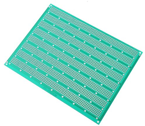 PartyKindom Universal Breadboard Printed Circuit Board 15x20cm Single-sided Green Solderable Experiment Circuit Tool for Diy Electronics Projects and Testing
