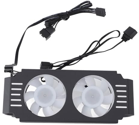 Radiatore RAM, Radiatore RAM ARGB Modulo di Memoria del Computer Dissipatore di Calore Controllo a Temperatura PWM Doppia Ventola per DDR DDR2 DDR3 DDR4 DDR5 (BLACK)