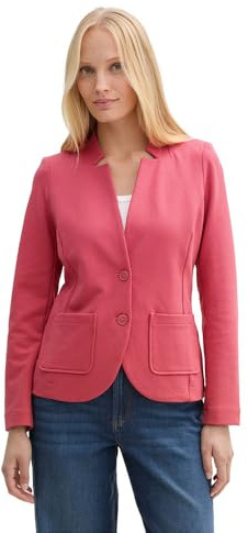 Tom Tailor dam basic Ottoman blazer med fickor, 11016 – Berry Red, XS