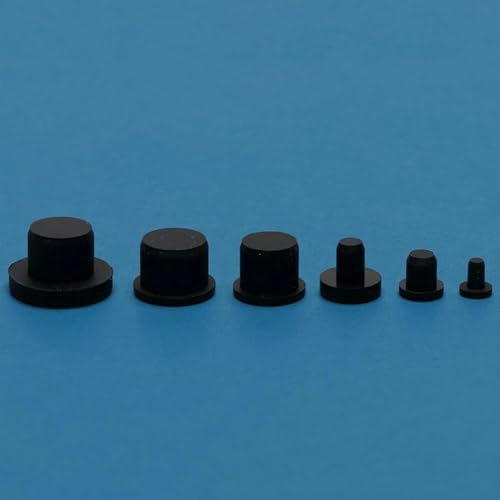 Schwarz-weißer, hochtemperaturbeständiger SilicPlug, weicher Dichtungsstopfen, Schraubenlochmutter, T-förmige Lochstopfenabdeckung, 2,0–180 mm, S-3-schwarz, 2 Stück