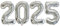 Ponmoo 40 Pouces Foil Ballons Chiffre 2025 Argenté, 101cm, Gonflable Hélium ou Air, Ballons géants Numéro 2025, Gros ballons pour la Décoration de la Fête du Nouvel An