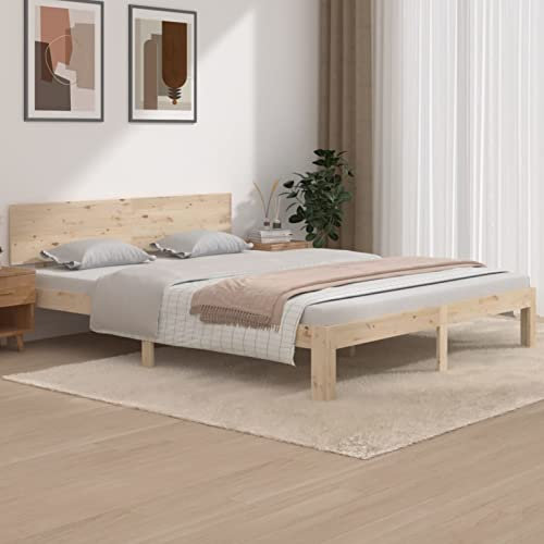 Buzaza Massivholzbett Bettgestell Bed Frame Bett Mit Bettkasten Hausbett Bett Massivholz Kiefer 160x200 cm - 810505