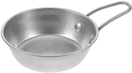 OSOLADY Korean Traditional Stainless Steel Camping Bowl Heat Resistant Outdoor Cookware for Hiking Grilling and Serving Portable Rice Wine Cup with Handle for Backpacking and Picnics