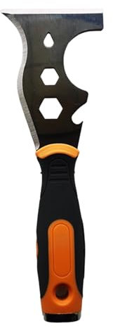 Raspador de pegamento, raspador de pintura - Pala de rascar de pared 16 en 1 de acero inoxidable - Removedor de papel tapiz multifuncional, herramienta de corte de bordes de pintura, pala de limpieza