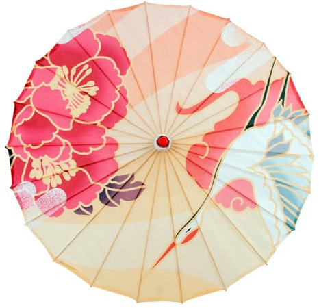 OAJABBGE MultiPurpose Bamboos Silk Umbrella Decorative Parasol For Traditional Celebration And Everyday Use 82cm Diameter
