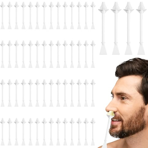 Qianyu Lot de 60 bâtons d'épilation à la cire pour le nez avec spatules jetables pour nettoyer les narines, les oreilles, le visage, l'épilation et l'épilation à la cire pour homme et femme - Bâtons